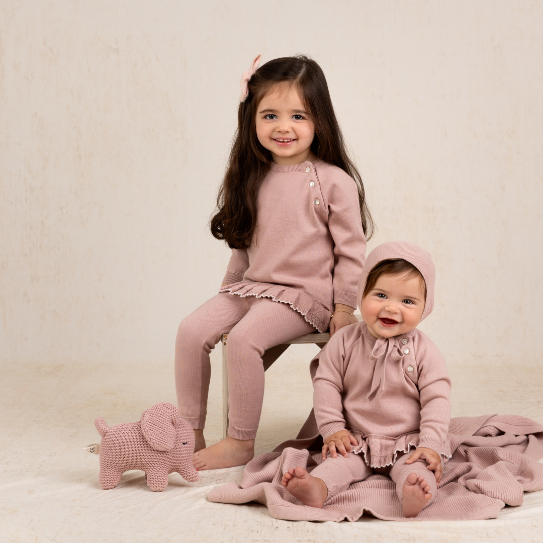 Pleated Trim Knit Set