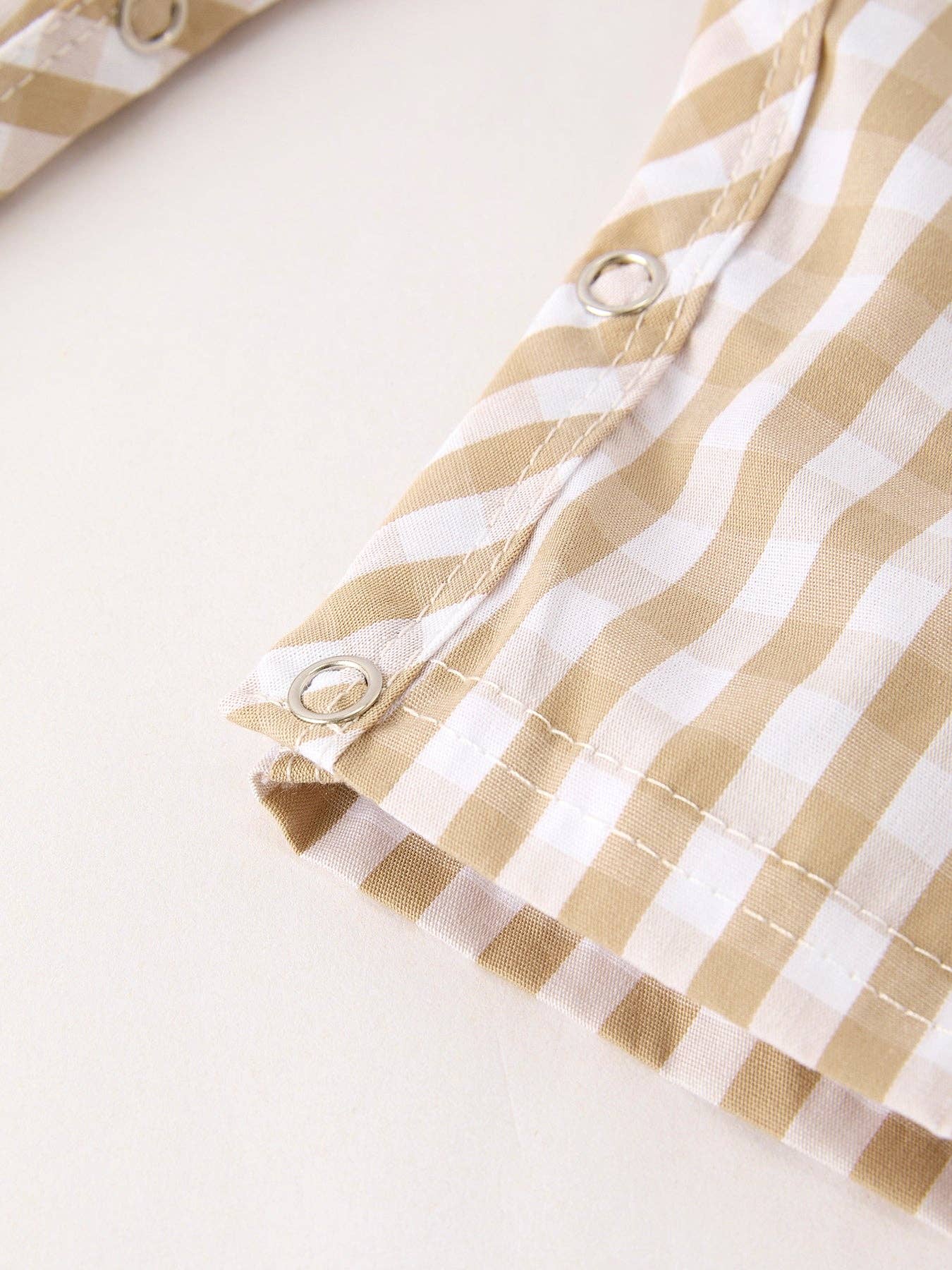 Thanksgiving Plaid Embroidered Smocked Boys Romper