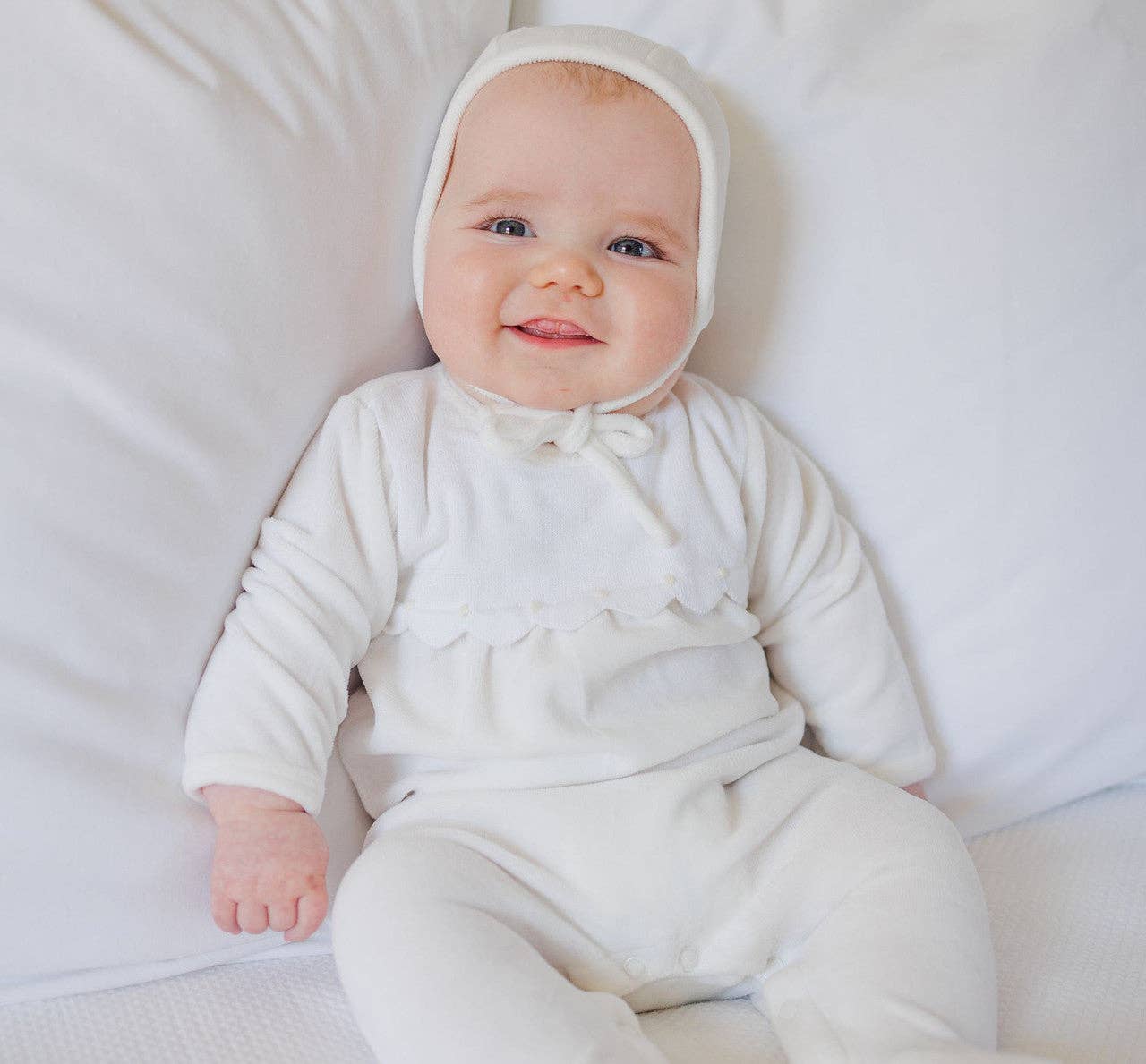 Baby Velour Romper with Hat