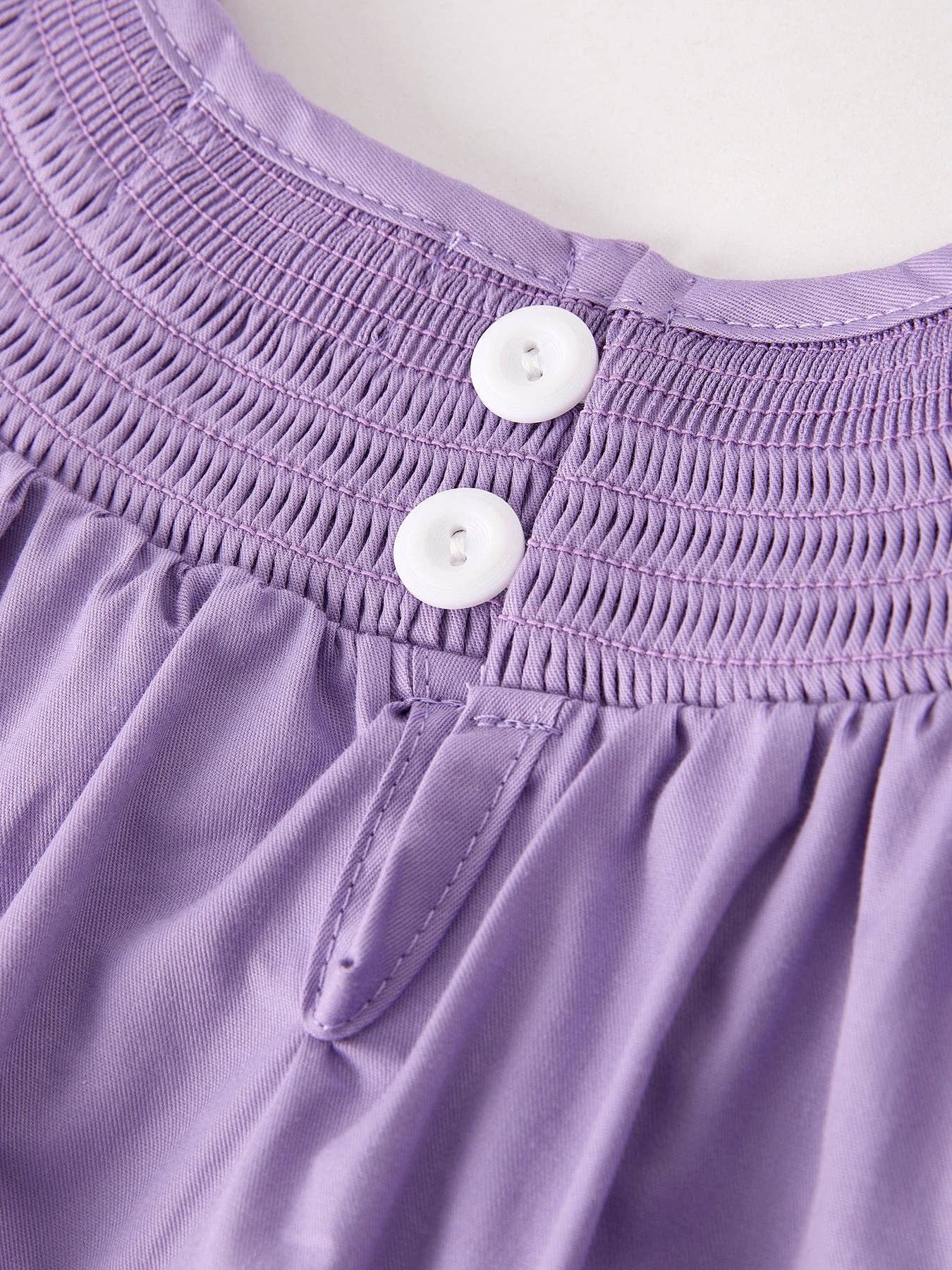 Purple Halloween Smocked Embroidered Dress