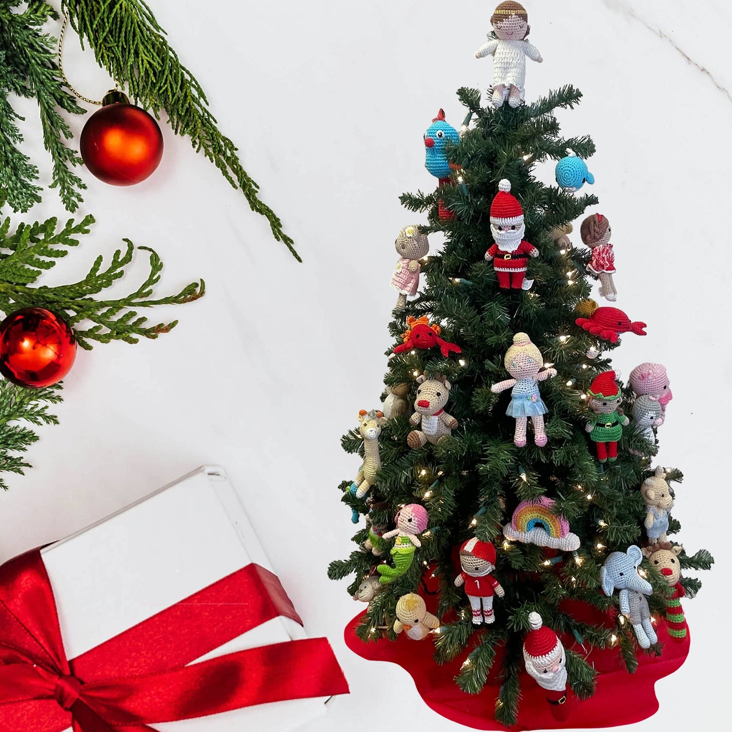 Santa Hand-Crochet Stick Rattle