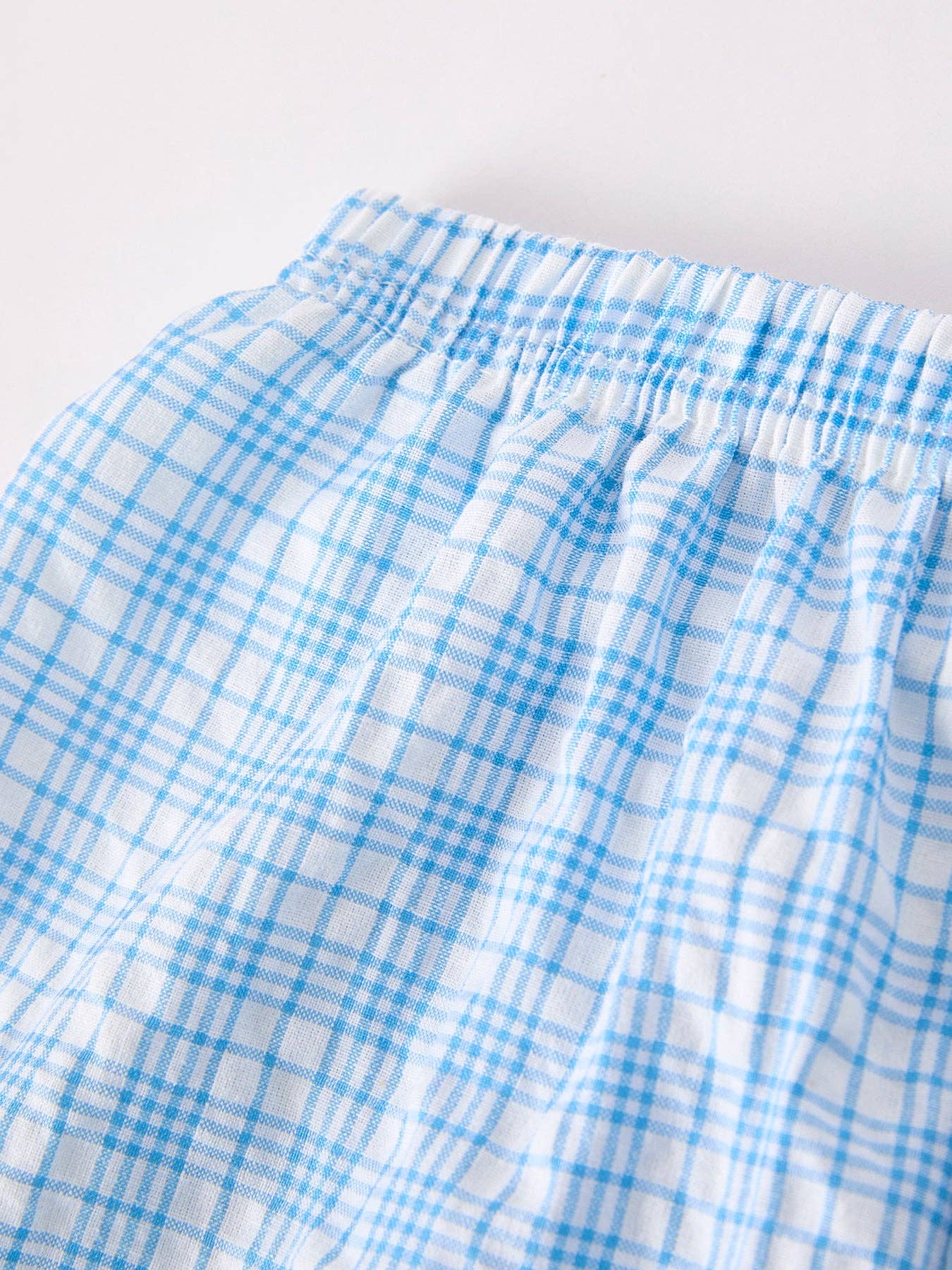 Boys Back to School Apple Smock Embroidered Plaid Set