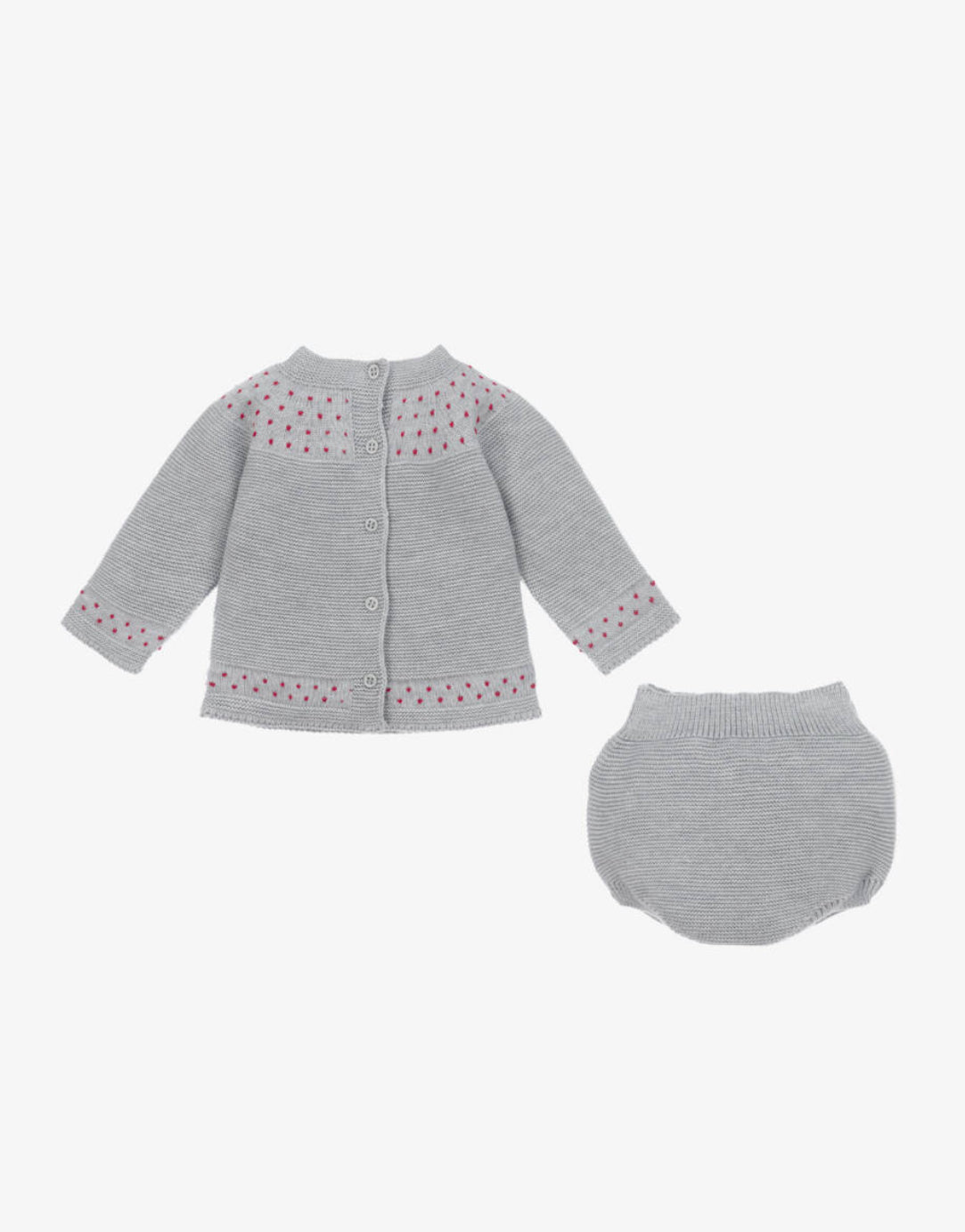 Grey Knit Shorts Ensemble