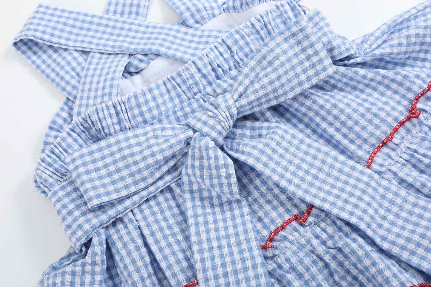 Blue Gingham Crawfish Layered Sundress