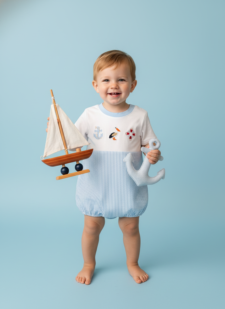 Nautical dreams baby romper