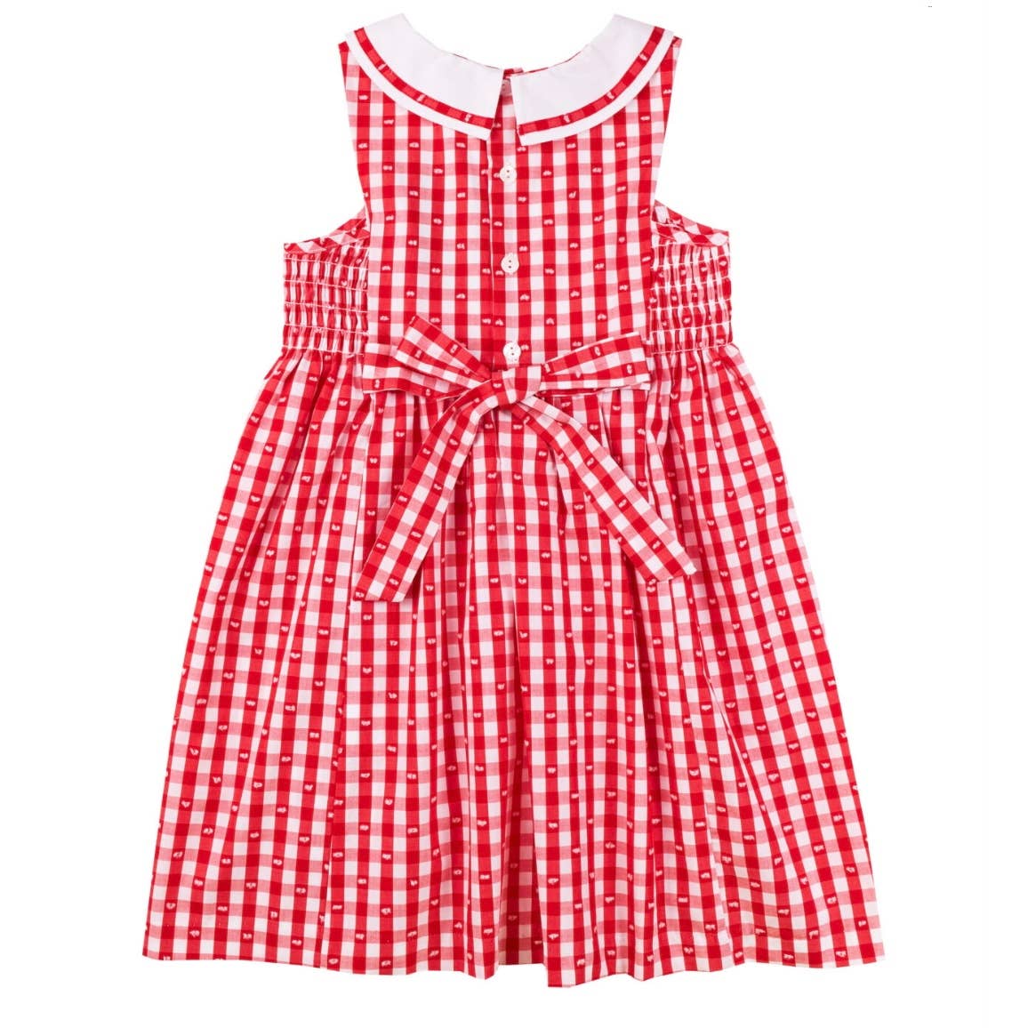 Red Gingham Collared Dress