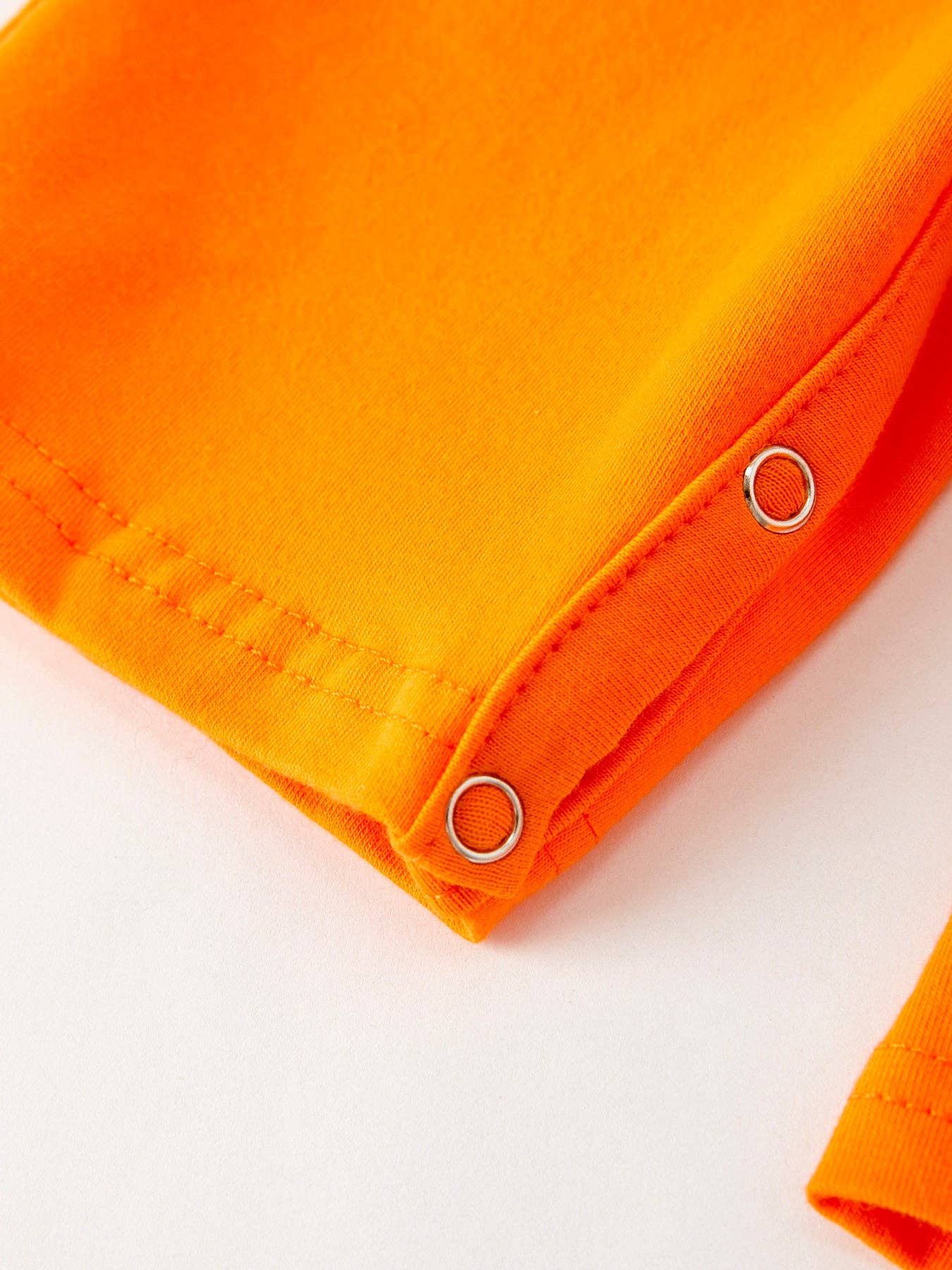 Fall Halloween Orange Embroidered Smocked Baby Boys Romper