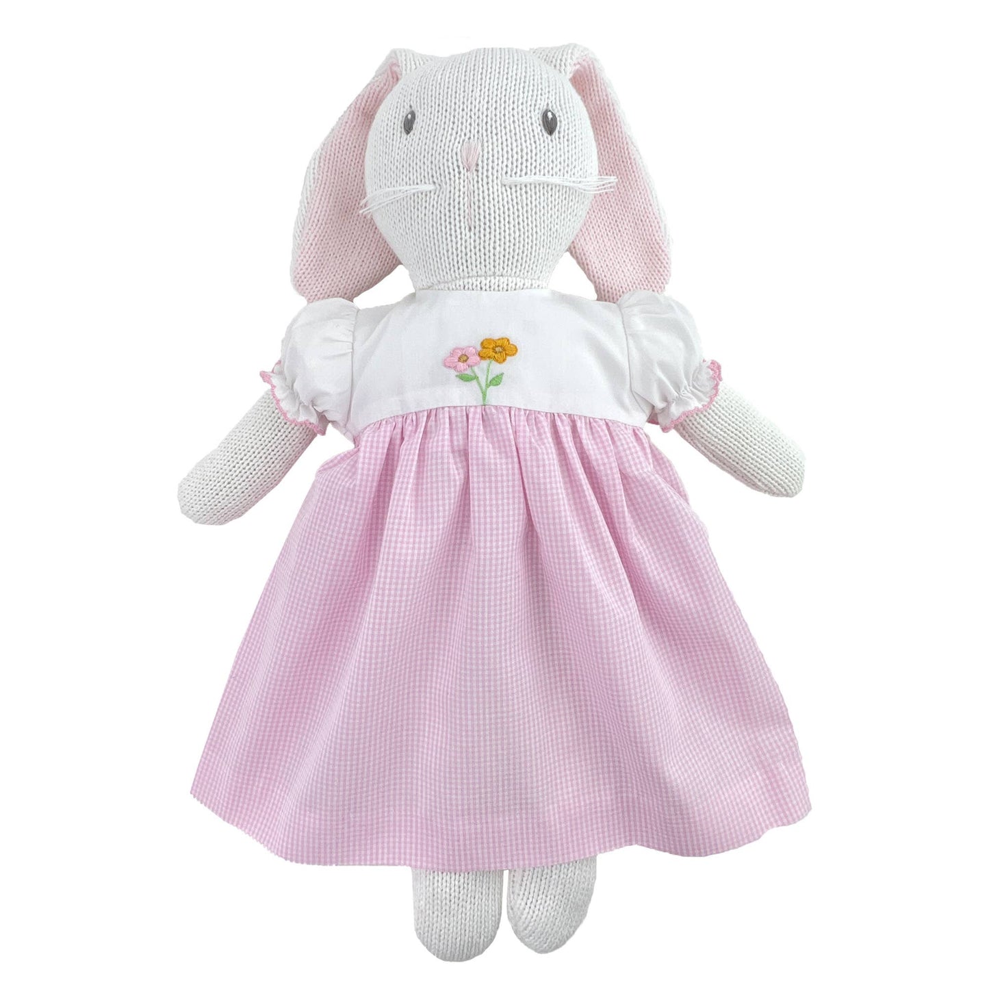 Knit Bunny Doll with Embroidered Dress