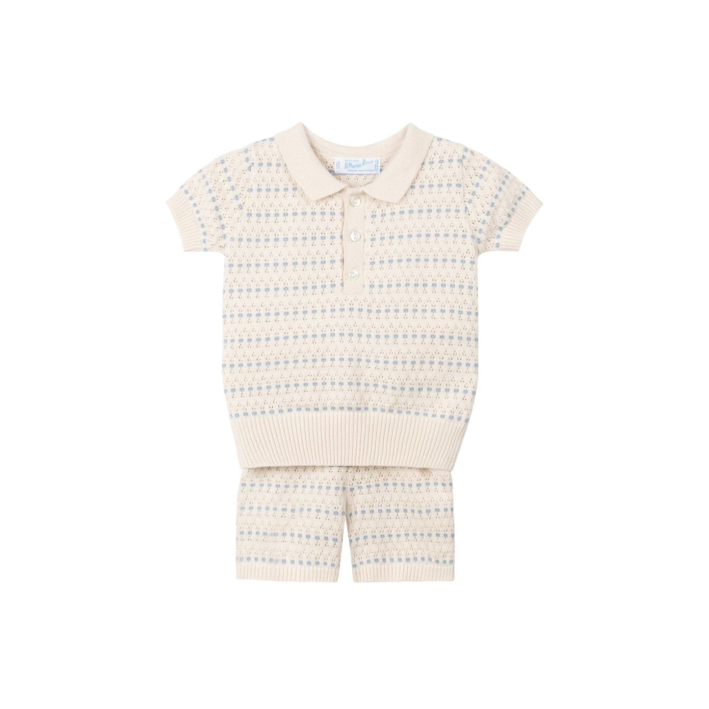 Toddler Boys Pointelle Jacquard Knit Set