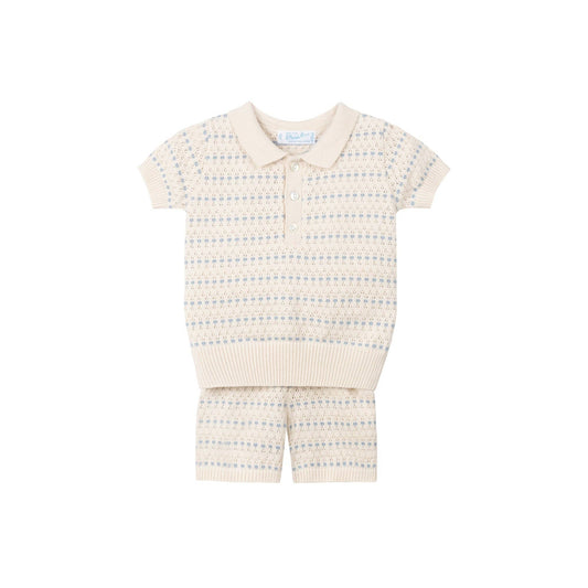 Toddler Boys Pointelle Jacquard Knit Set