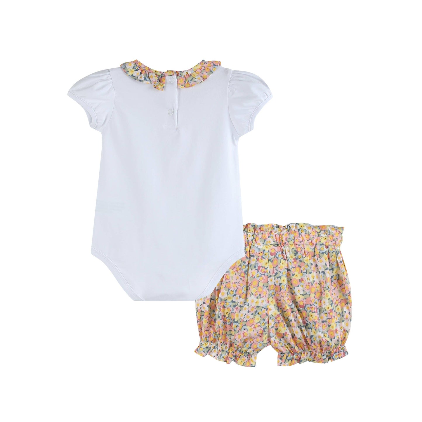 Peach Floral Print Bloomer and Shirt Set