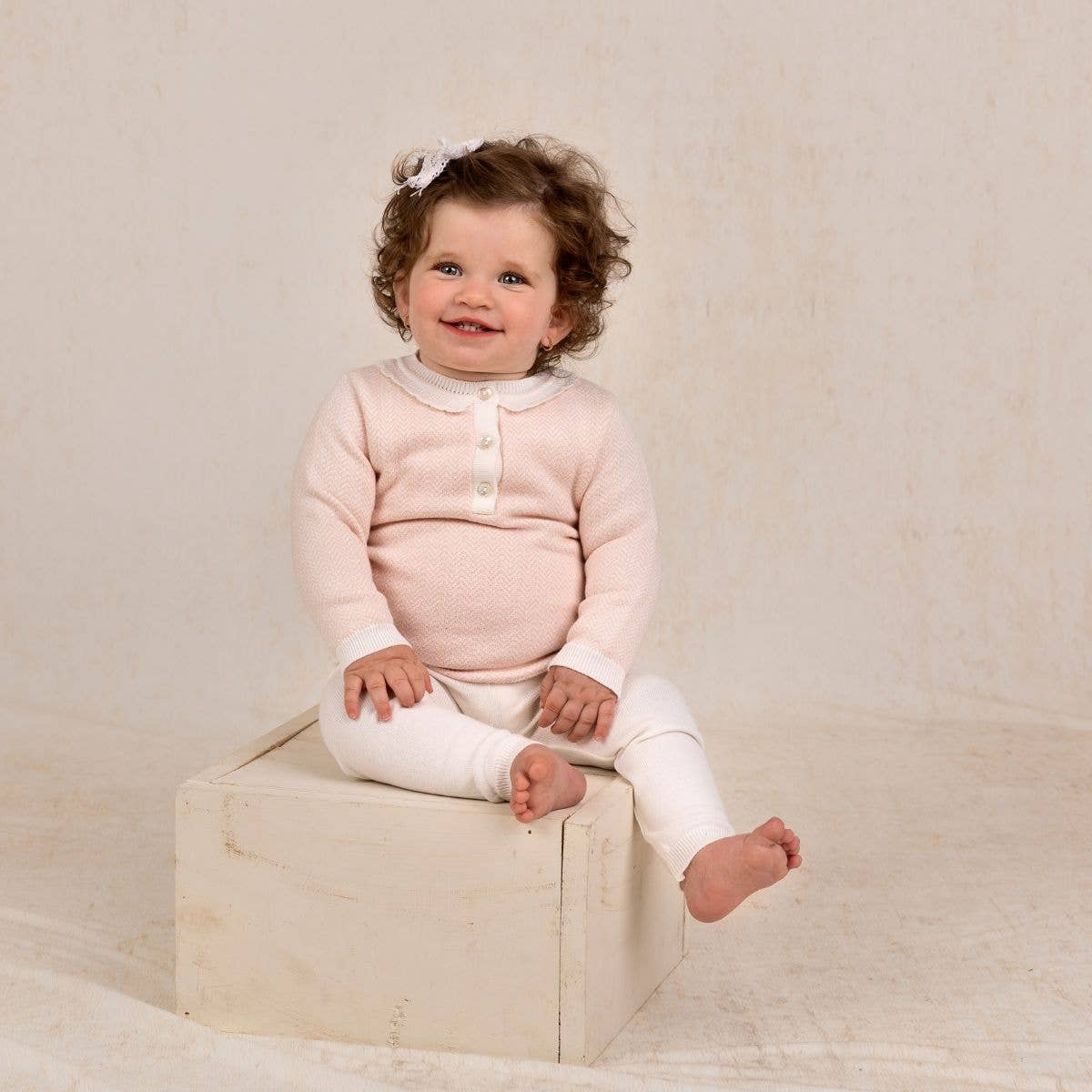 Baby & Toddler Girls Blush Chevron Knit Set