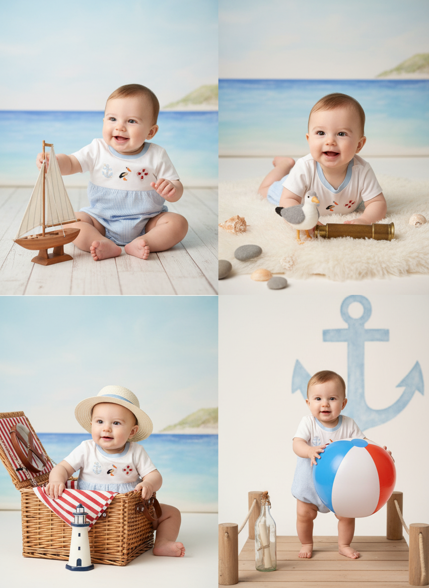 Nautical dreams baby romper