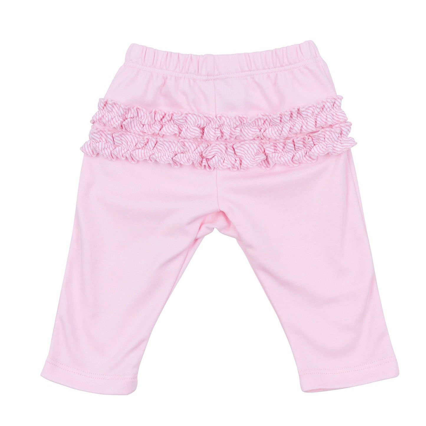 Santa Baby Embroidered Ruffle 2pc Pant Set - Pink