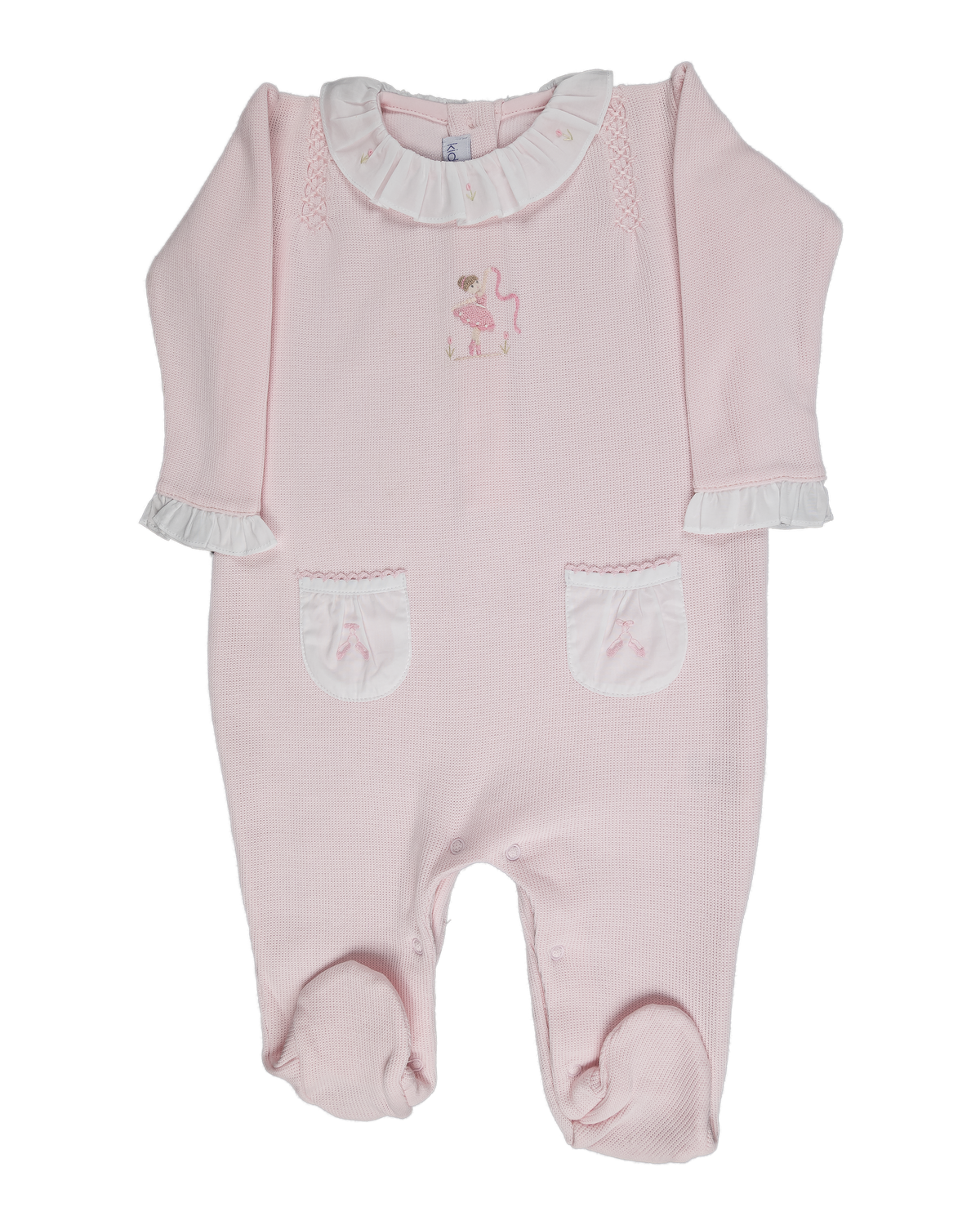 Pink Ballerina Jacquard Pima Cotton Jumpsuit