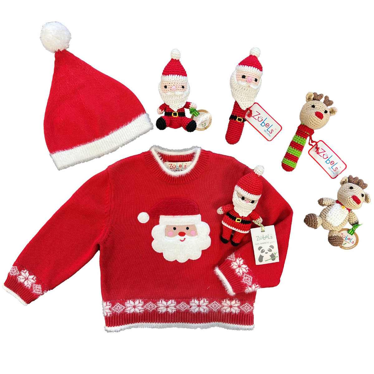 Santa Bamboo Crochet Rattle