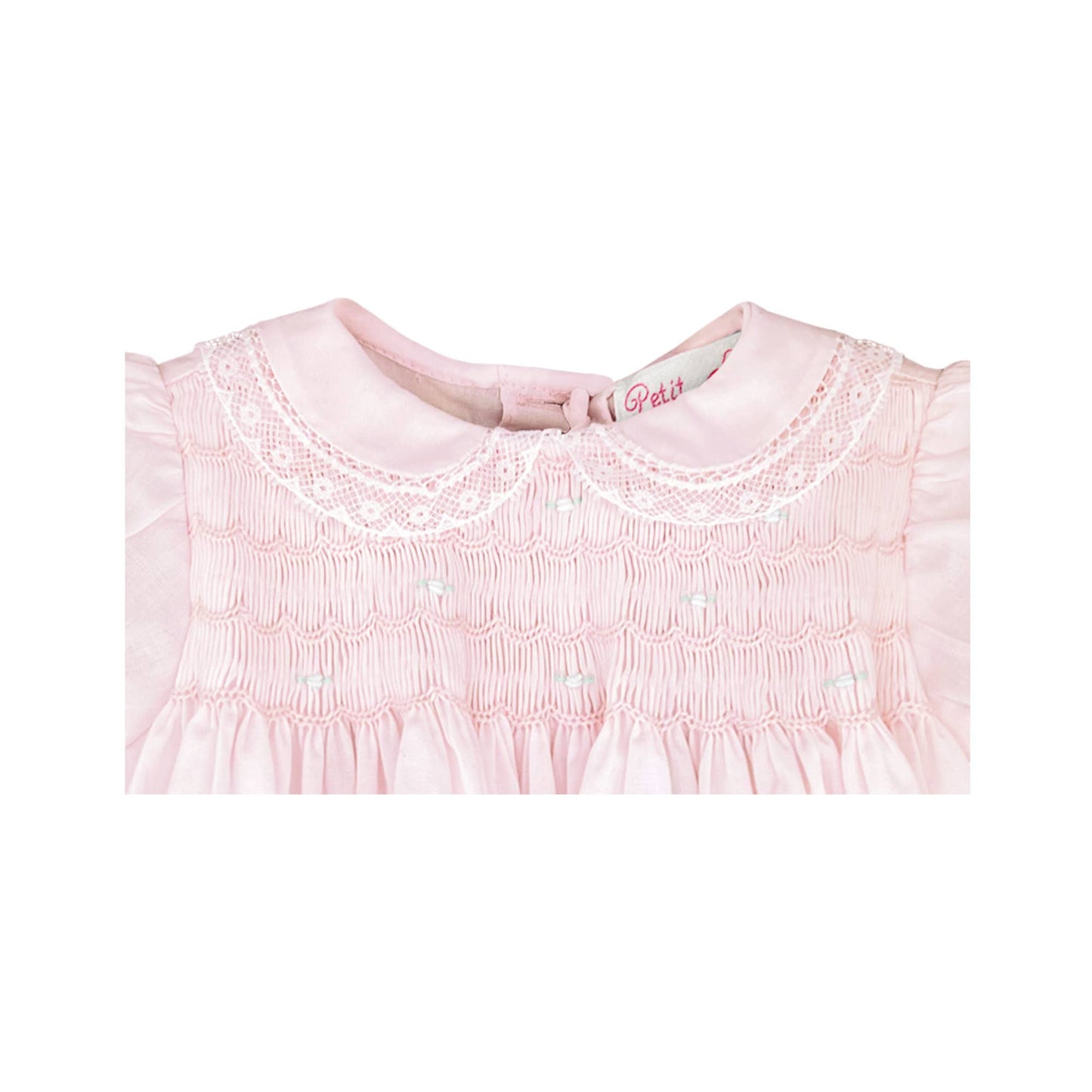 Pink Smocked Dress with Lace