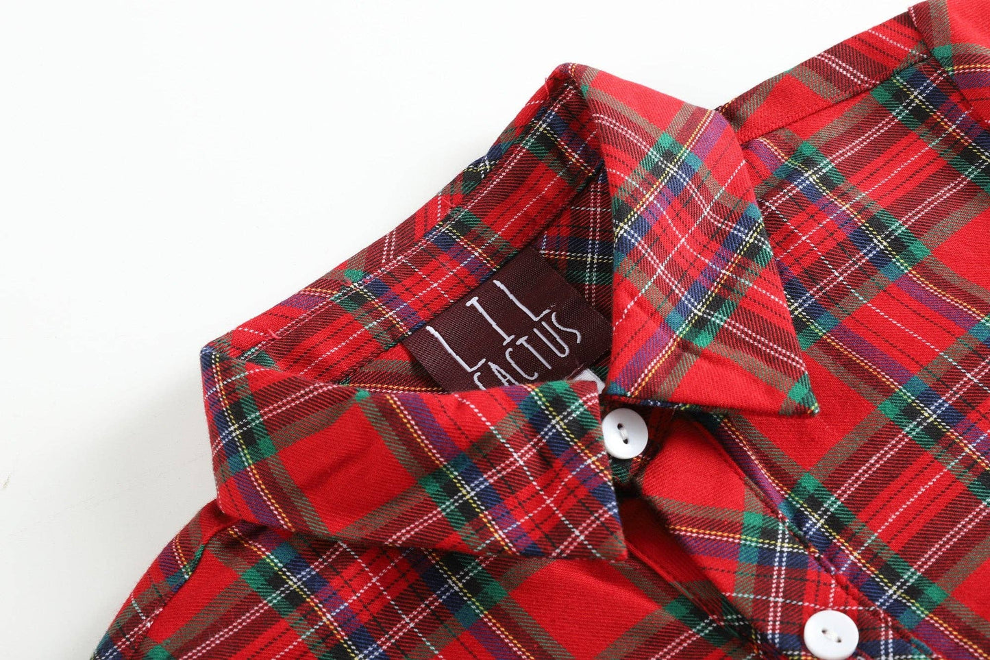 Red and Green Plaid Boy Dress Shirt
