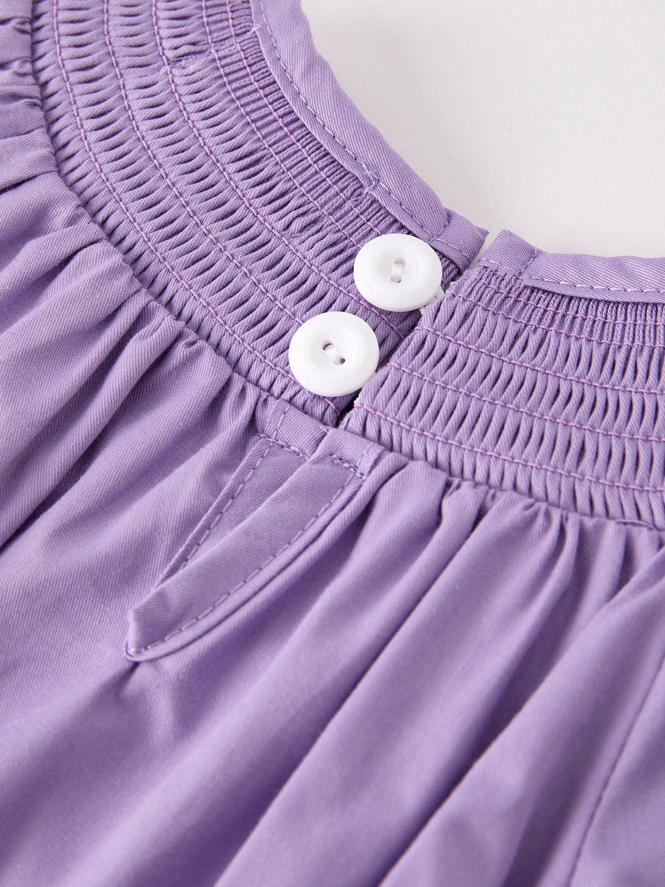 Purple Halloween Smocked Embroirdered Romper