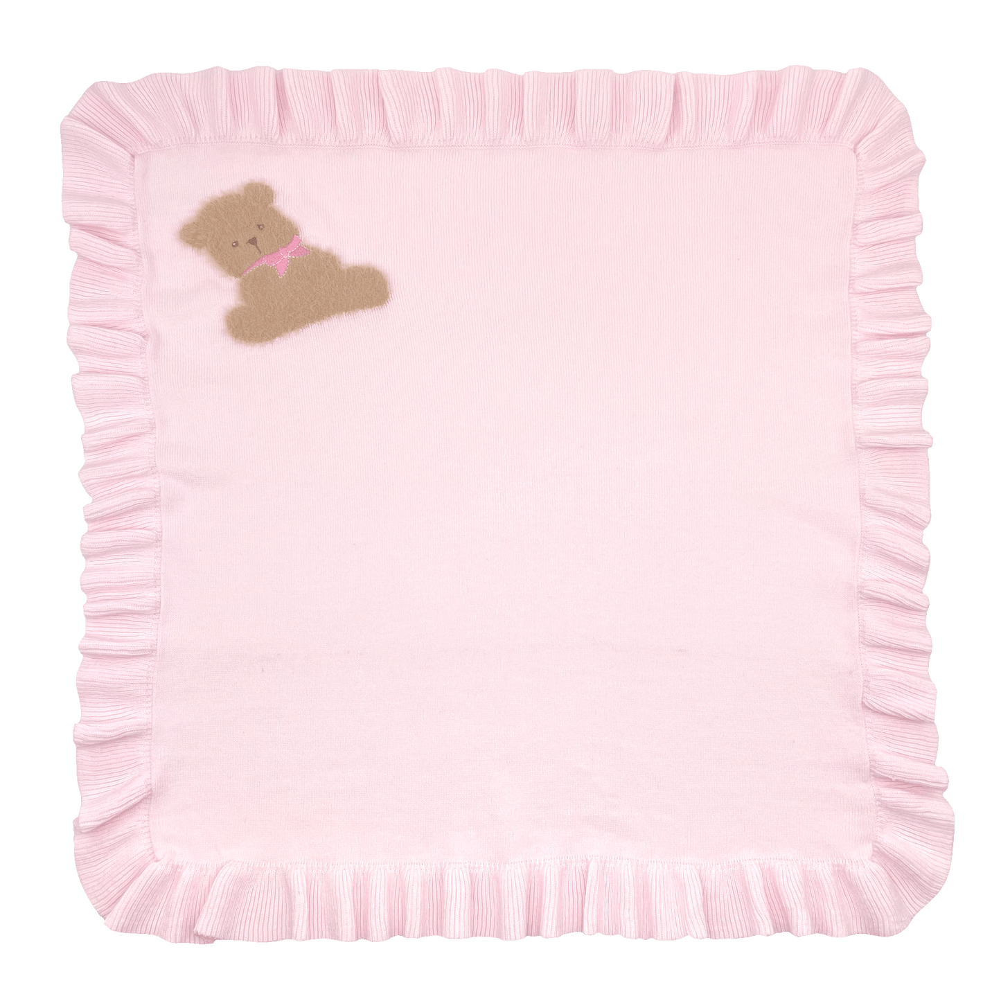 Bear Knit Blanket - Pink