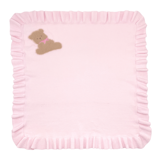 Bear Knit Blanket - Pink