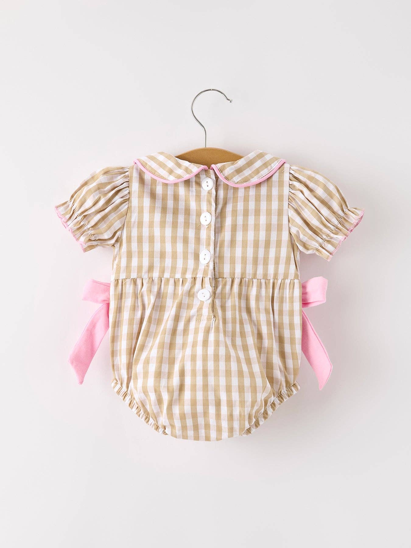 Thanksgiving Embroidered Smocked Baby Girls Romper