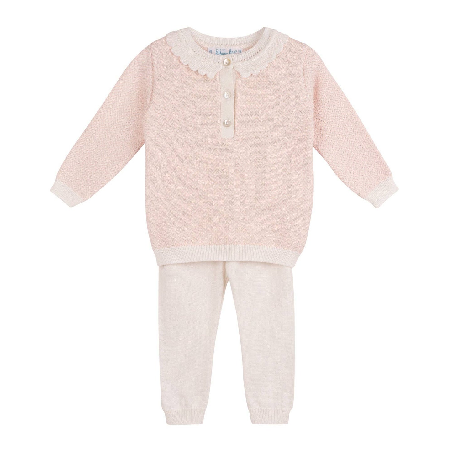 Baby & Toddler Girls Blush Chevron Knit Set