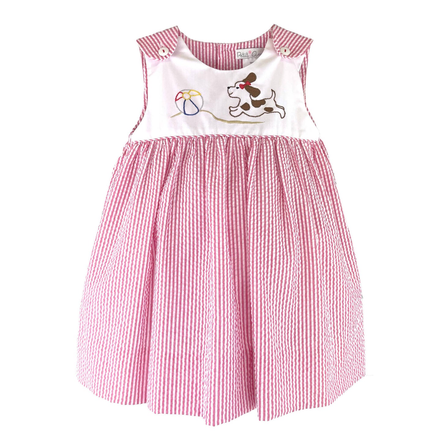 Sundress with Beach Ball and Dog Embroidery