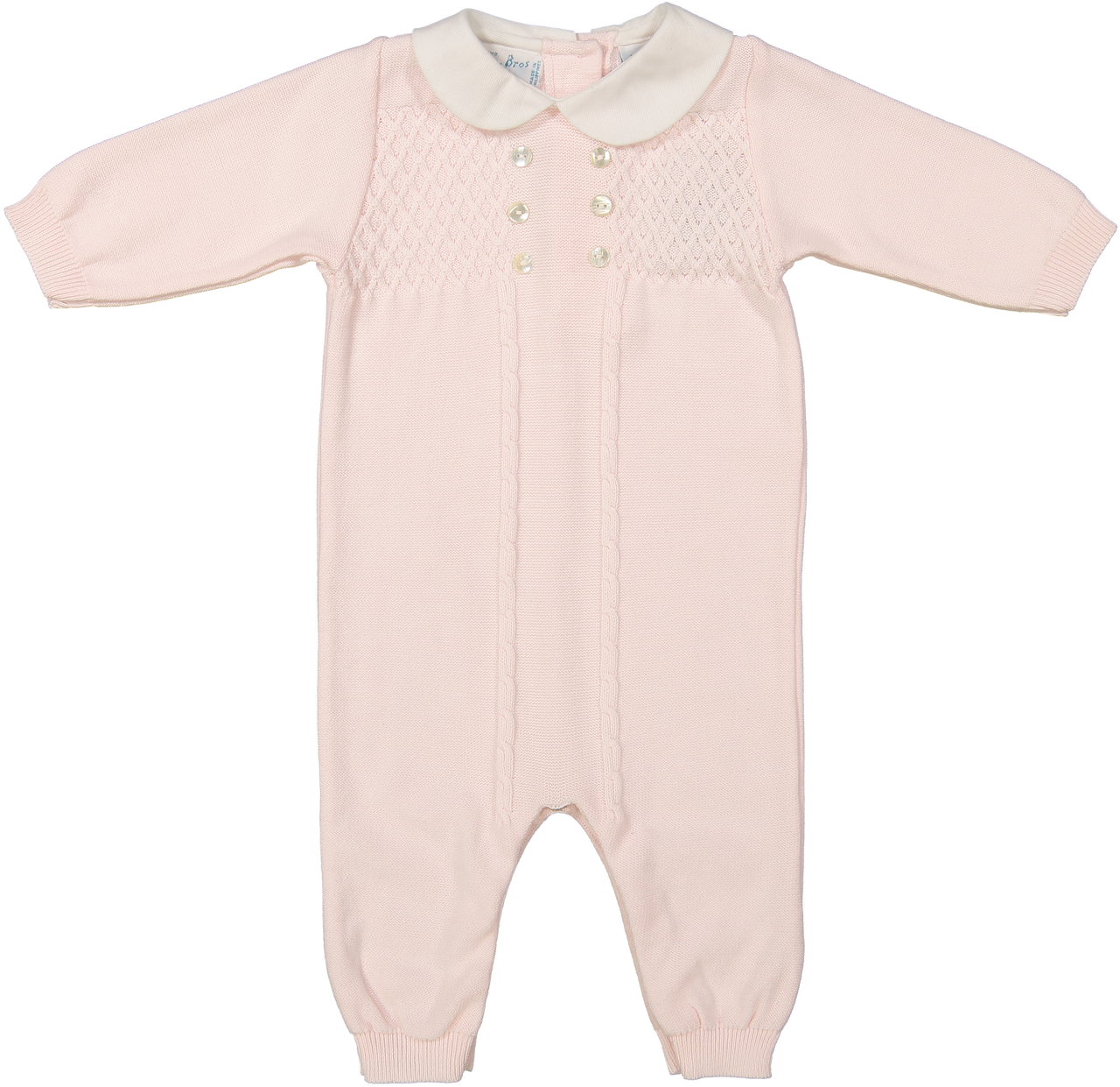 Baby Girls & Boys Diamond Lattice Knit Longall Footie