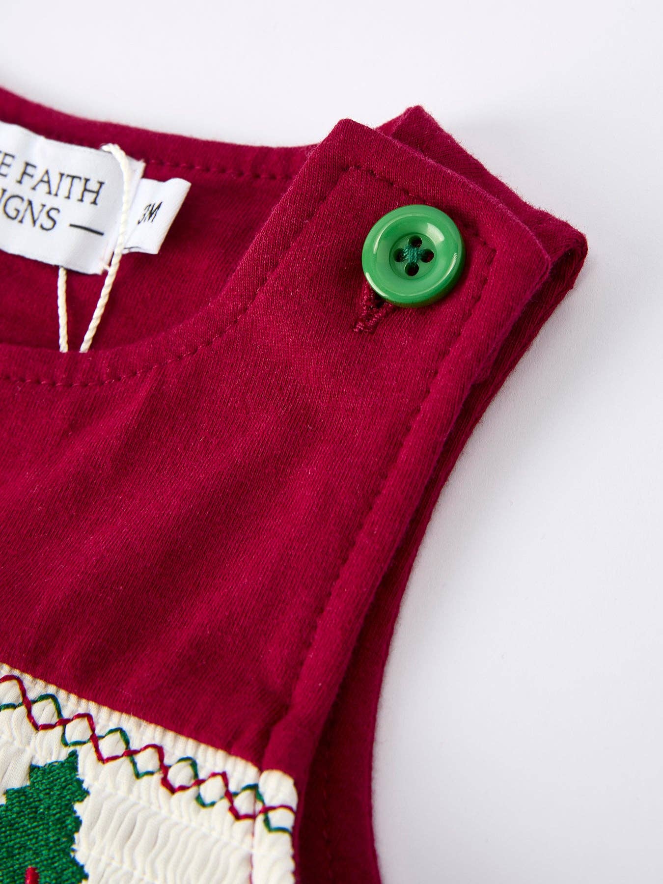 Christmas Tree Dog Smocked Embroidered Baby Boys Romper