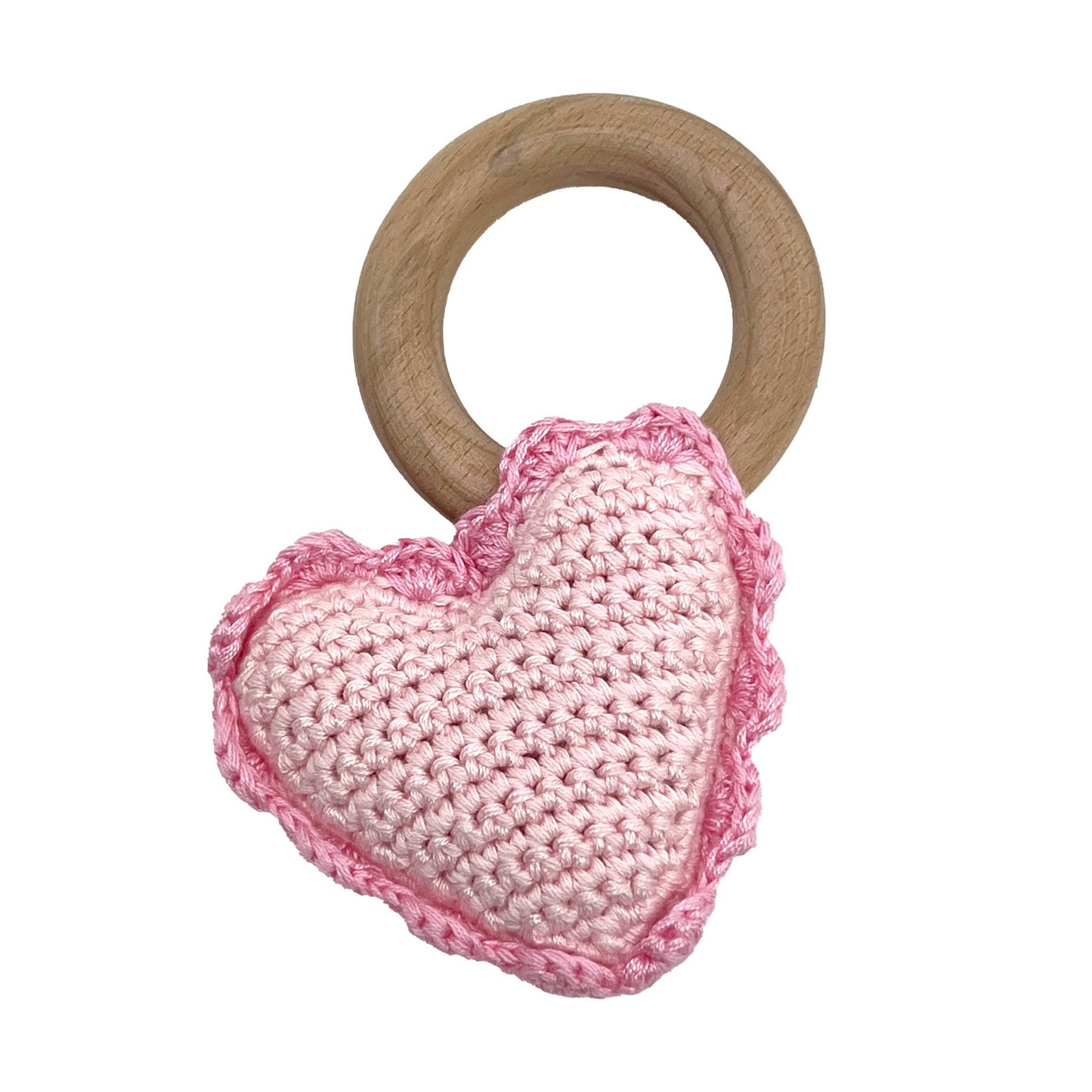 Organice Heart Crochet Woodring Rattle