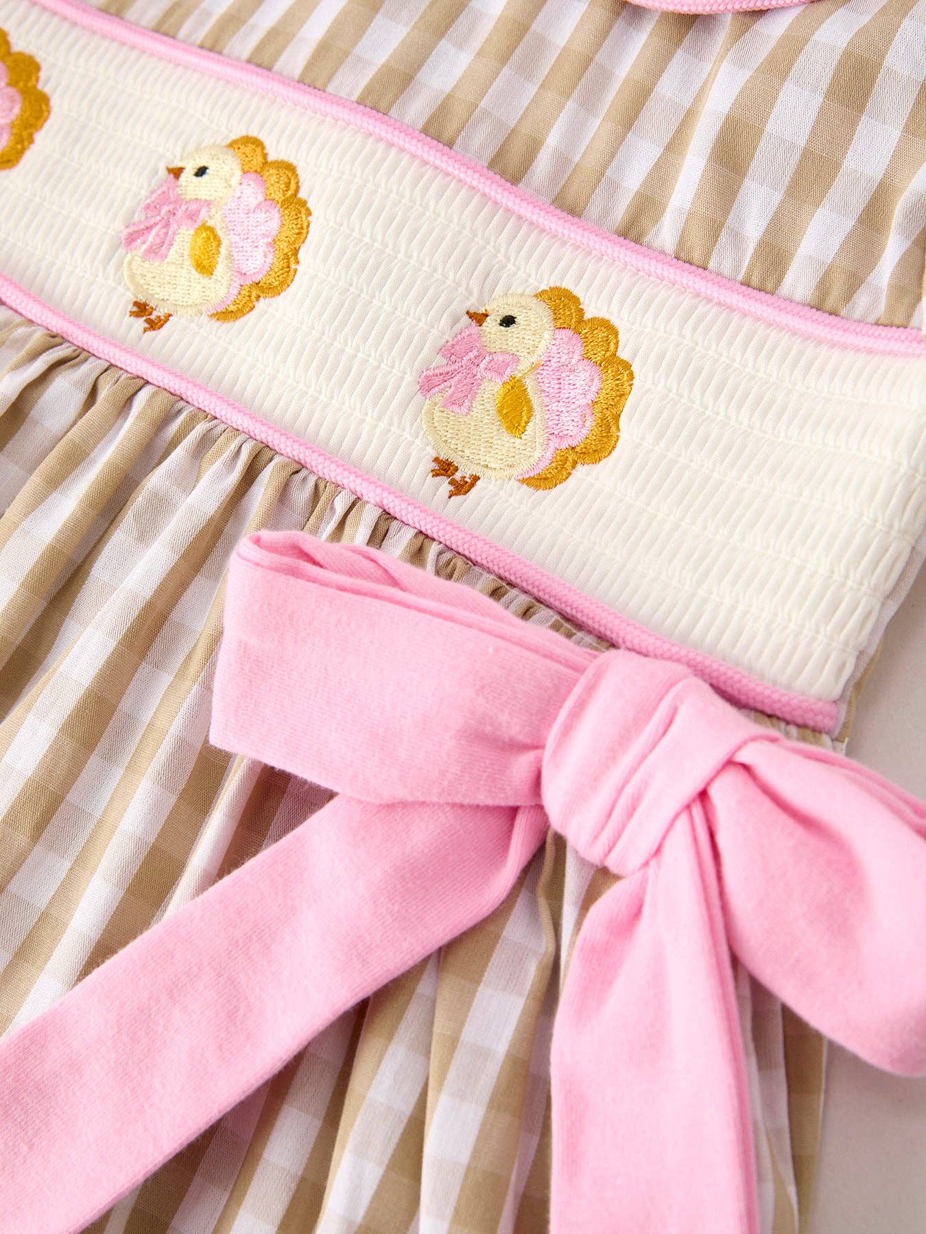 Thanksgiving Embroidered Smocked Girls Dress