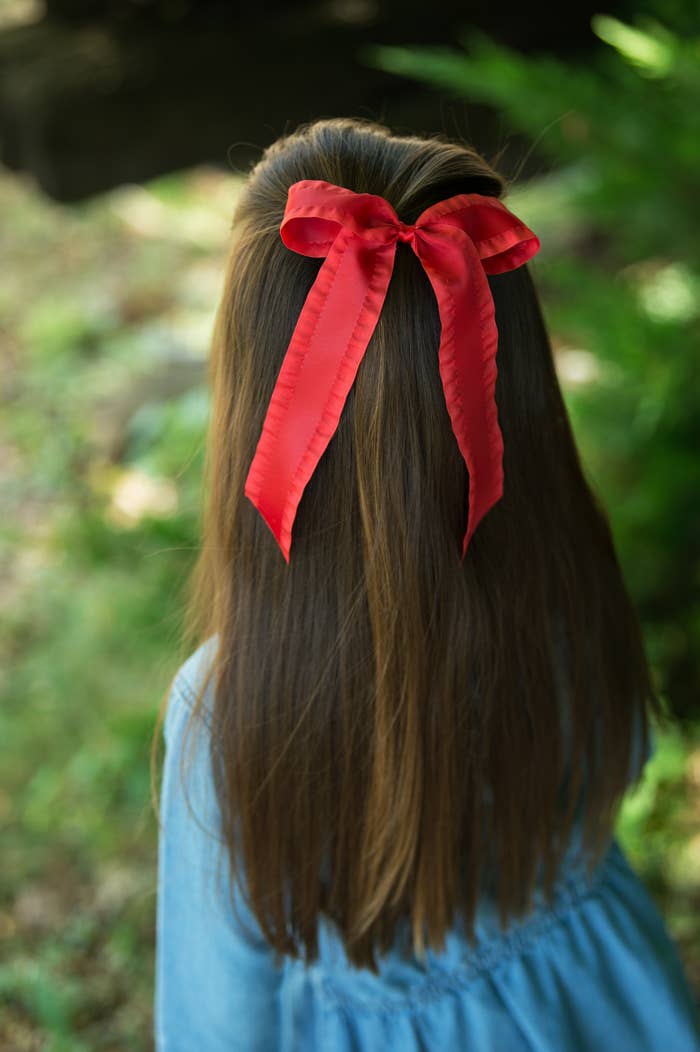 Satin Ruffle Long Tail Bow - Classic Colors