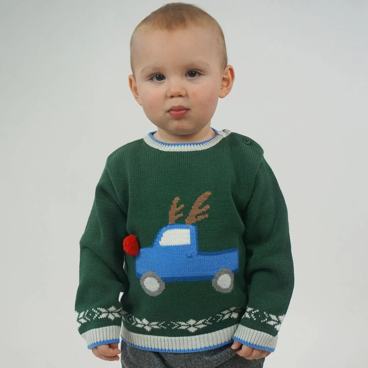 Reindeer Truck Knit Sweater