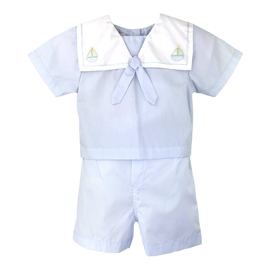 Sailboat Stitched Shirt & Short Set
