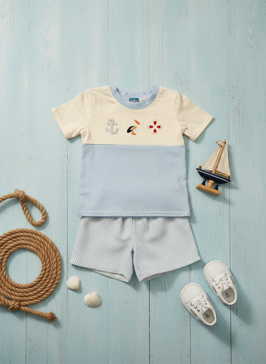 Sail away nautical short set