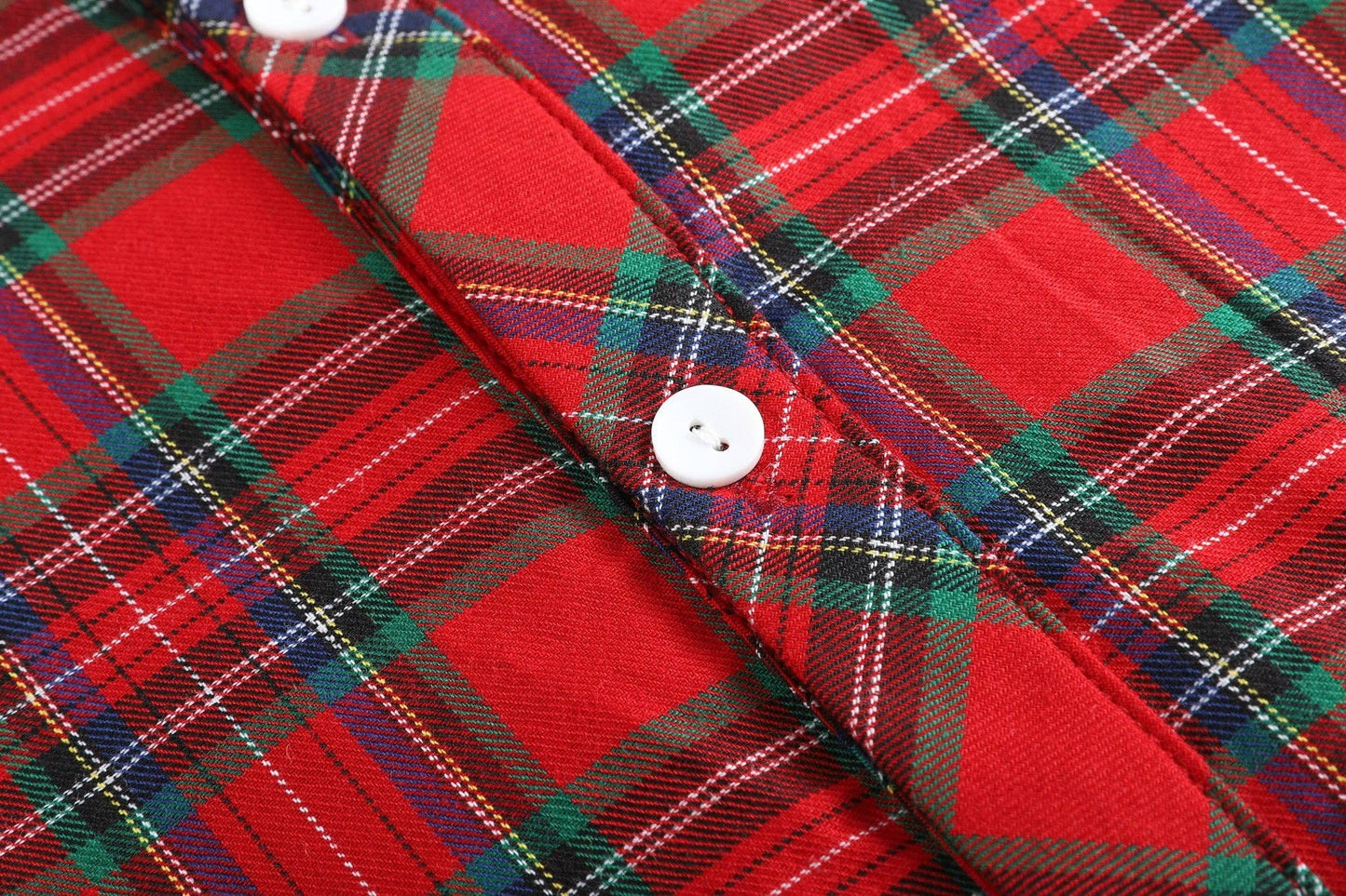 Red and Green Plaid Boy Dress Shirt