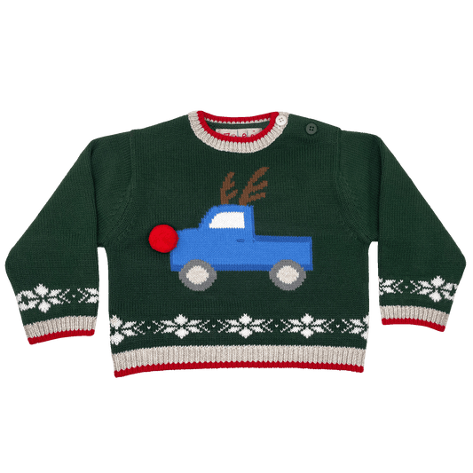 Reindeer Truck Knit Sweater