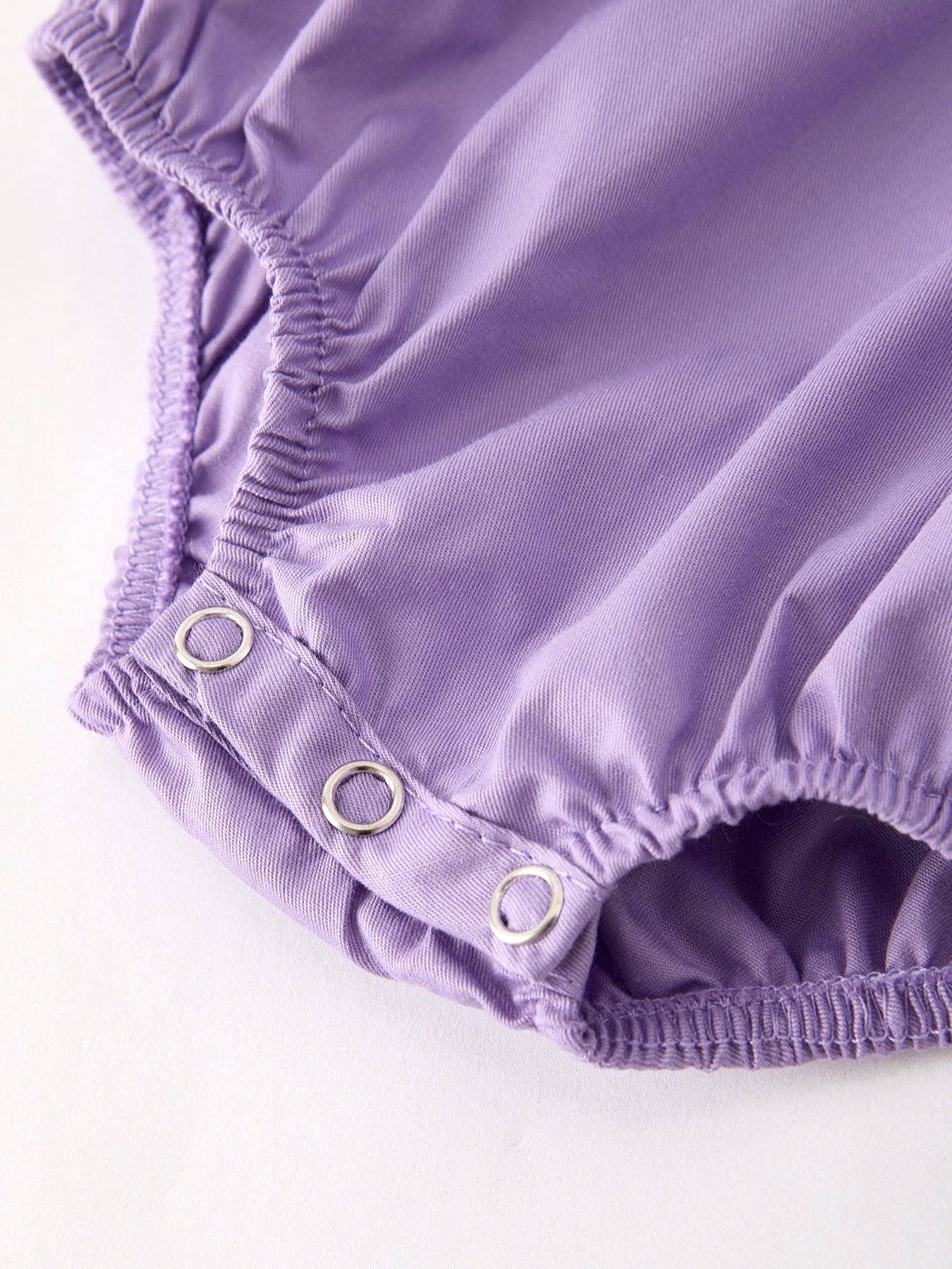 Purple Halloween Smocked Embroirdered Romper