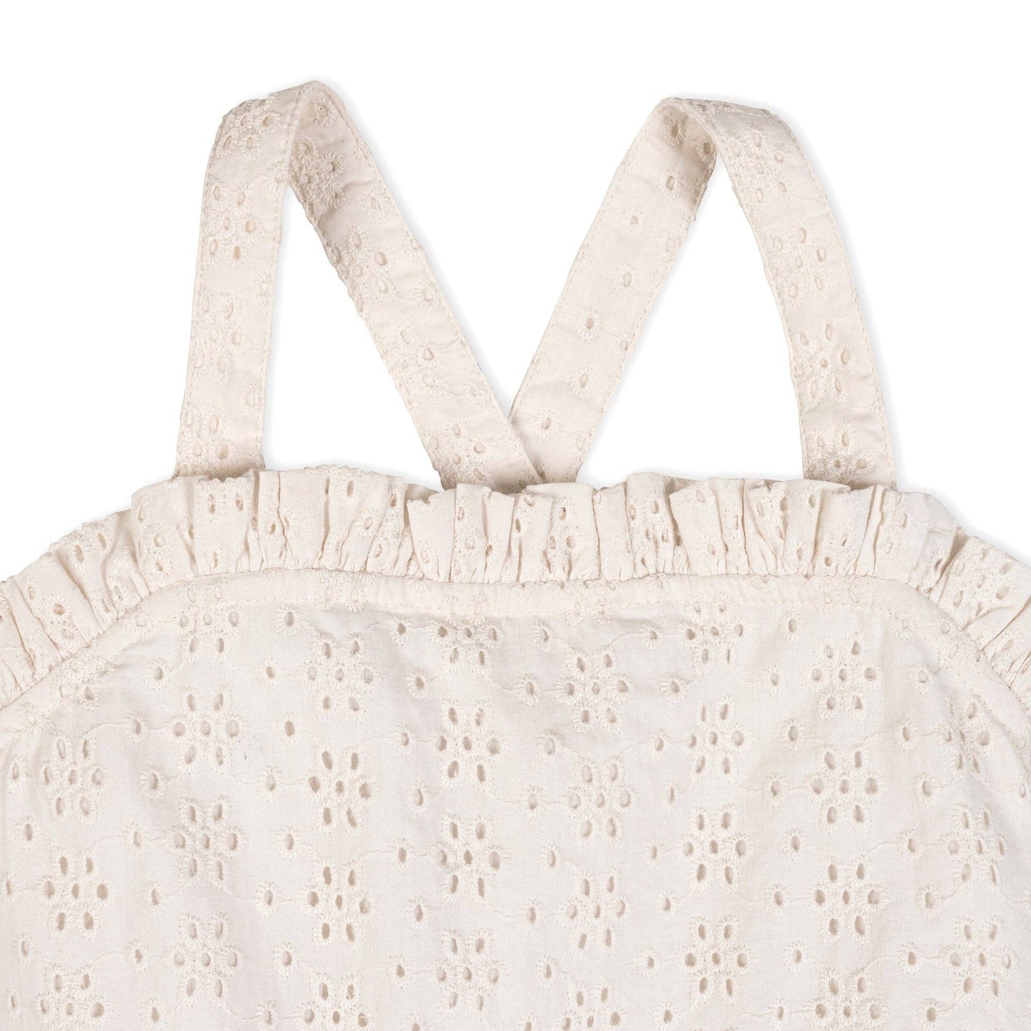 Organic Ruffle Edge Eyelet Dress