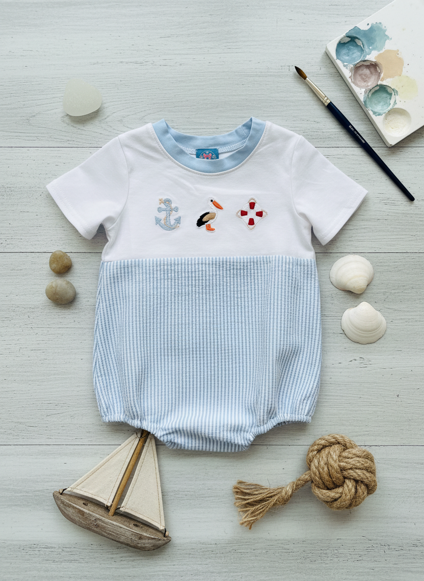 Nautical dreams baby romper