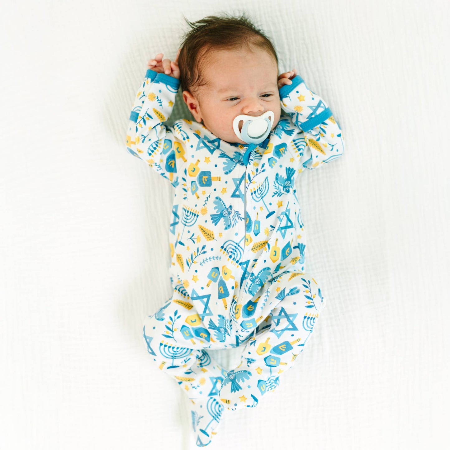 Hanukkah Nights Zip Footie