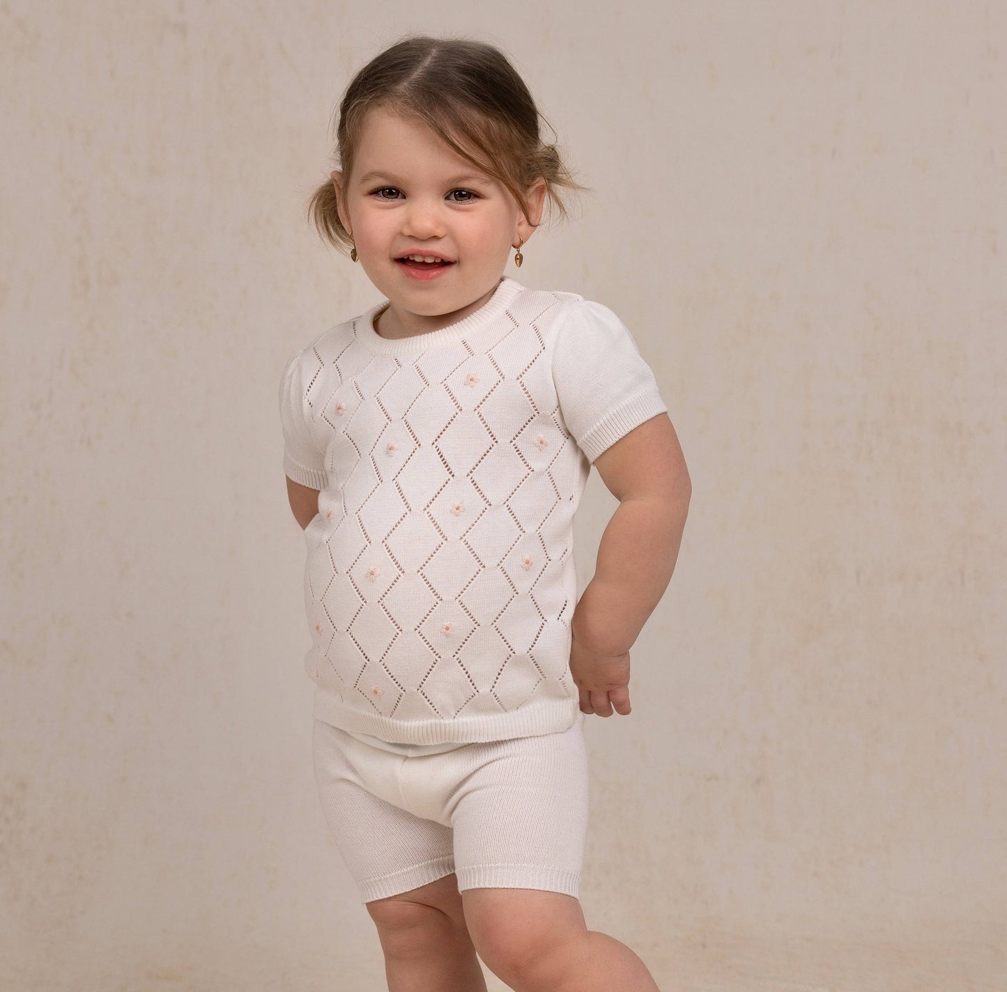 Girls Eyelet Knit Set