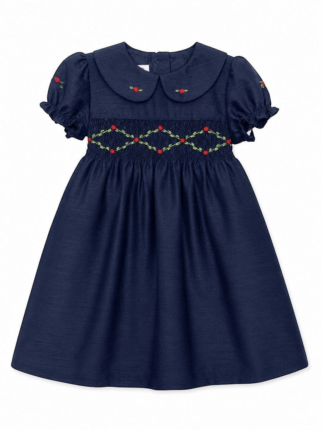 Navy Embroidered Dress for Girls