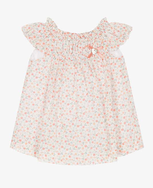 Baby Girls White Fruit Print Dress