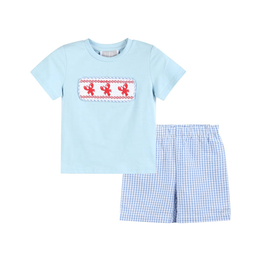 Blue Gingham Crawfish Set