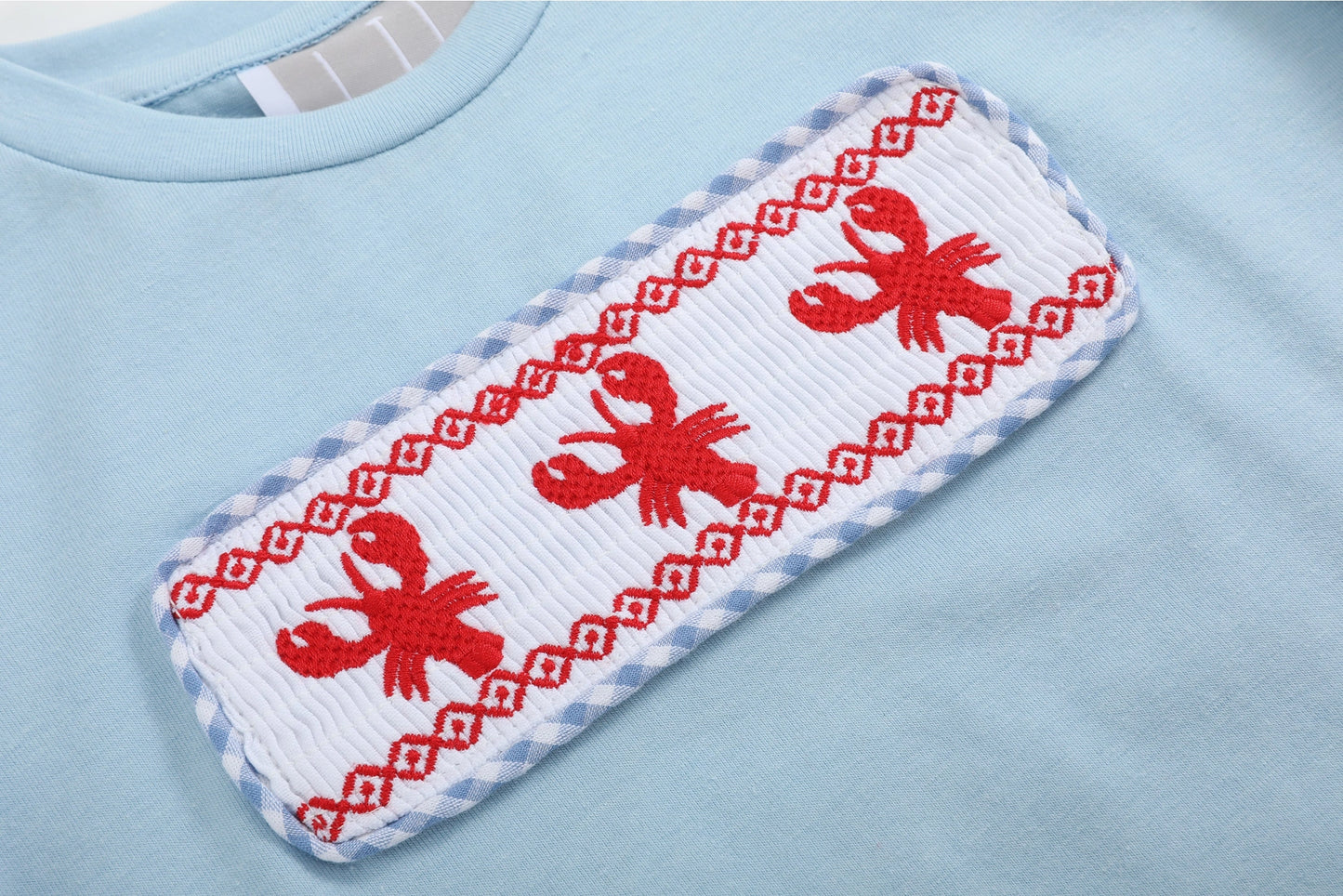 Blue Gingham Crawfish Set
