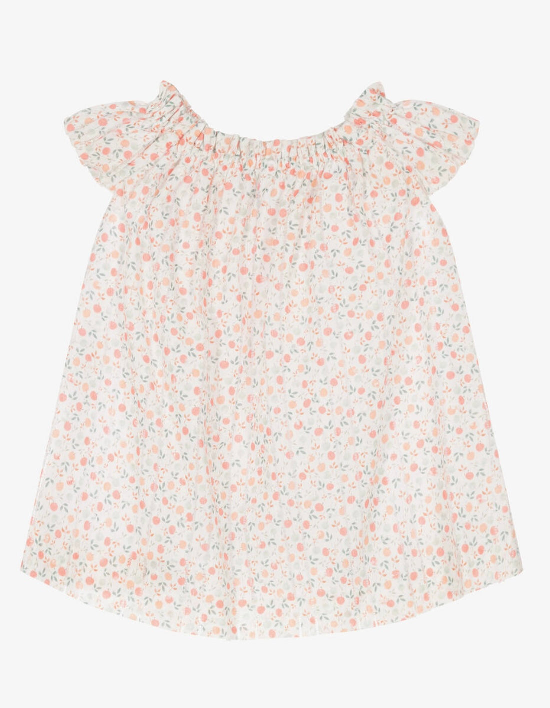 Baby Girls White Fruit Print Dress