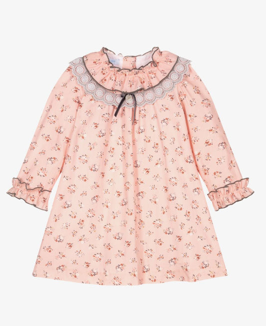 Girls Pink Floral Cotton Dress