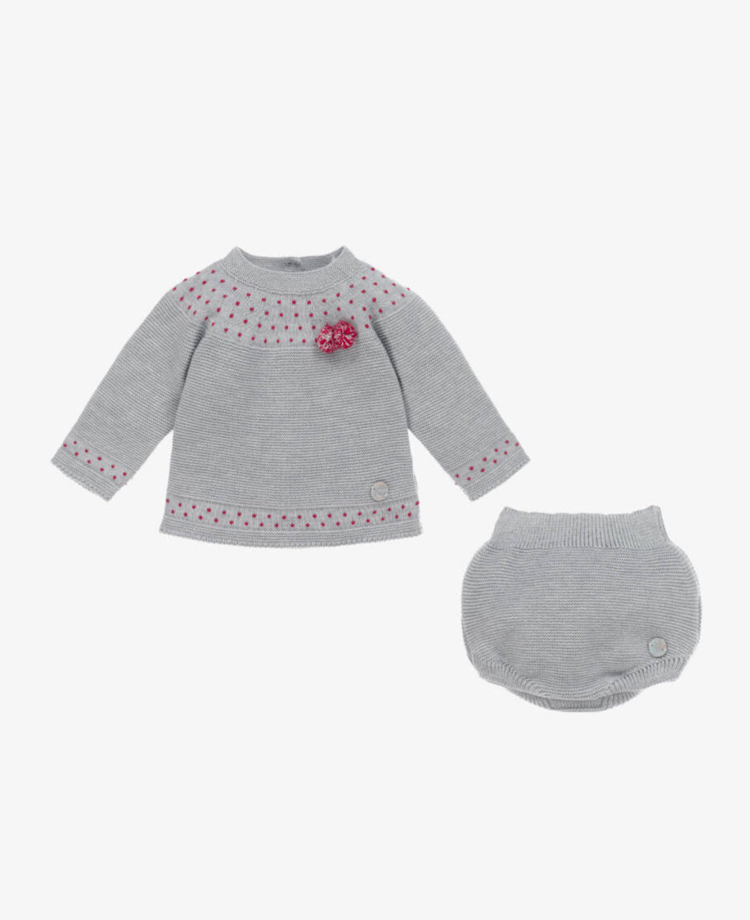 Grey Knit Shorts Ensemble